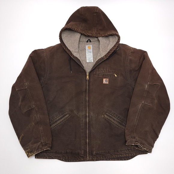 Carhartt Other - Vintage Carhartt Jacket J141 DKB Mens XL Sherpa Lined Coat Sandstone Brown Y2K